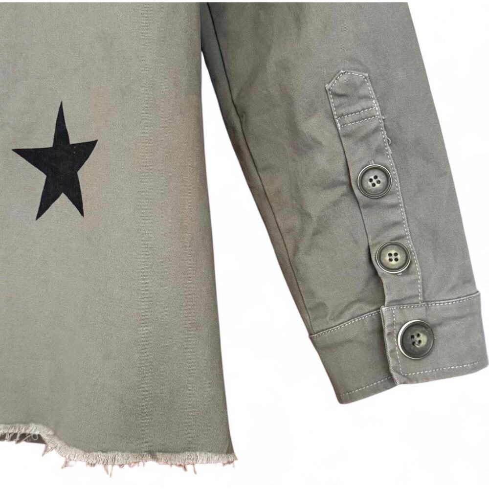 Cezele Olive Green Black Star Military Utility Jacket Size M - Picture 8 of 15